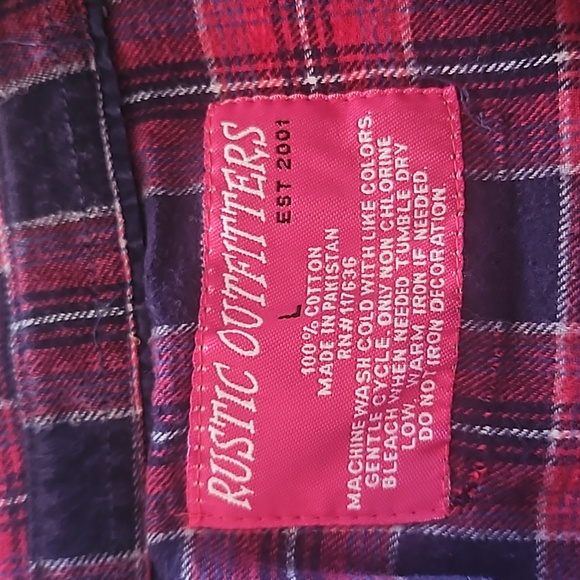 RUSTIC OUTFITERS Women Red Plaid Flanner Western Snap closure Cotton Shirt SizeL - Picture 11 of 14
